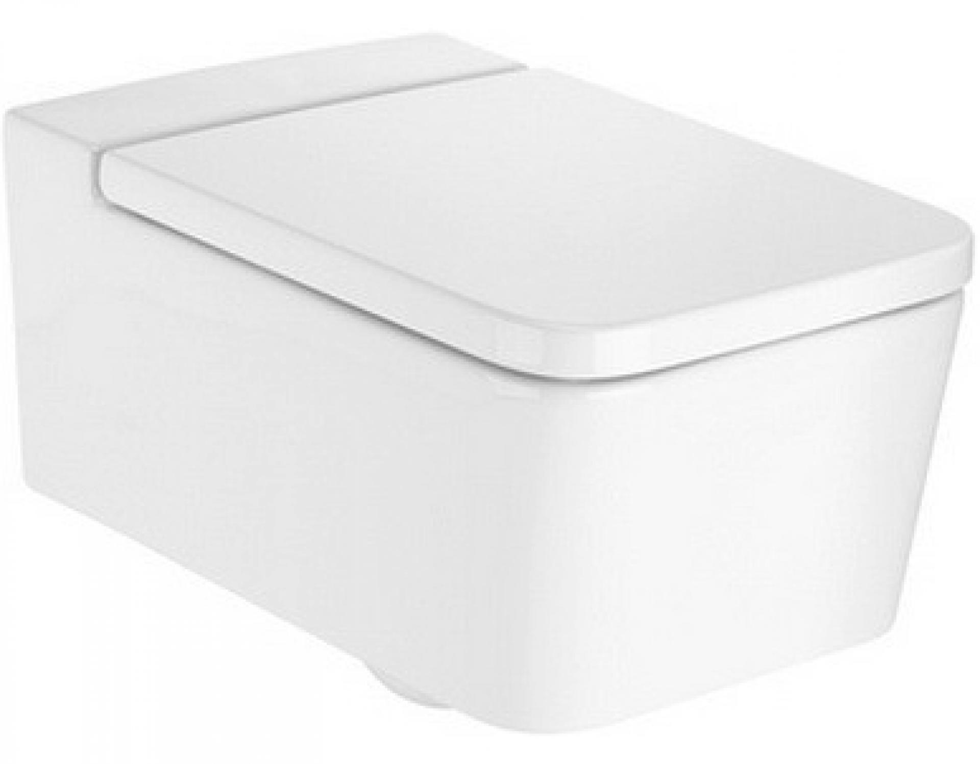 Комплект подвесной унитаз Roca Inspira square белый + крышка-сиденье с микролифтом