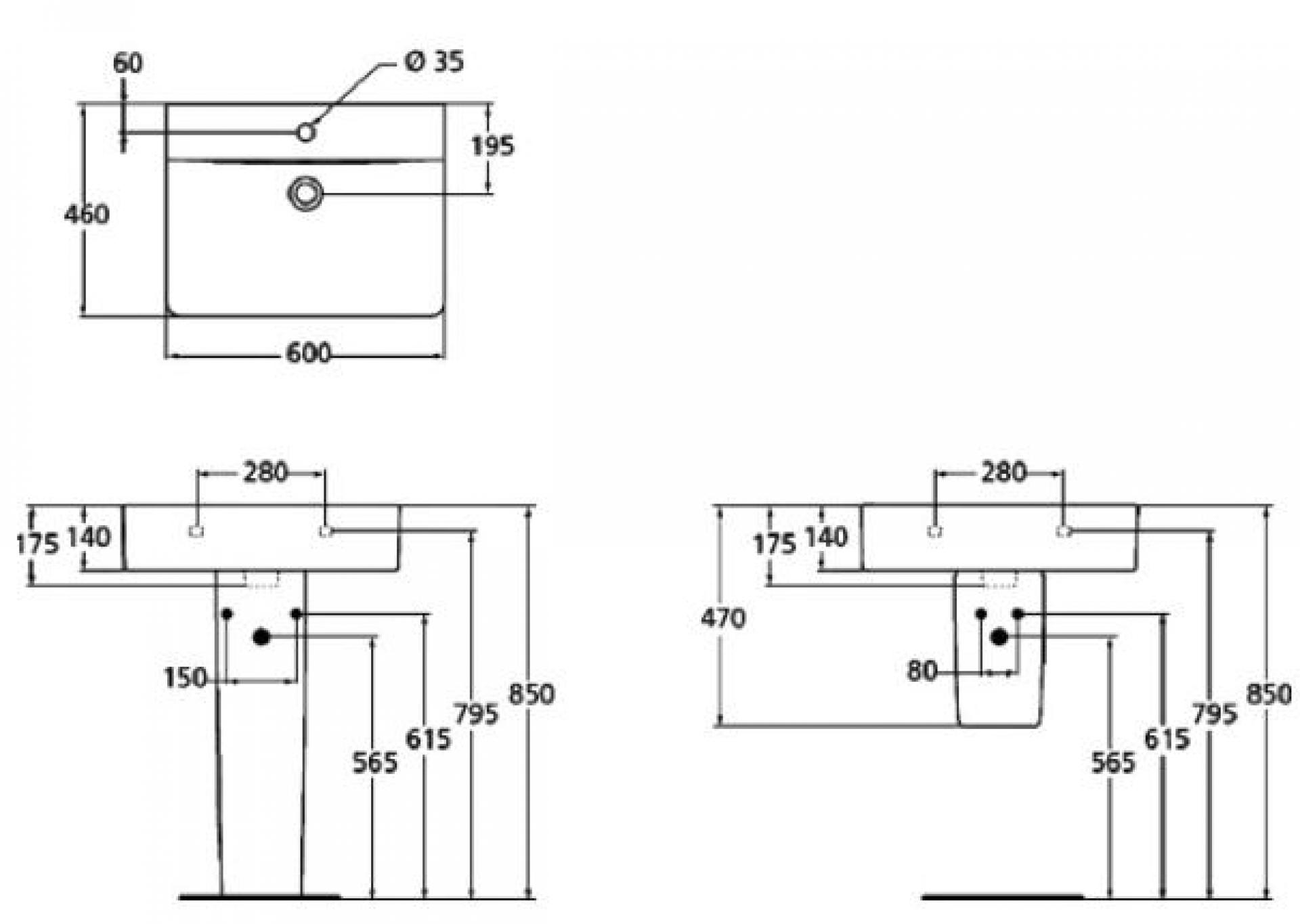 Фото: Раковина Ideal Standard Connect Cube E794501 60 см Roca в каталоге