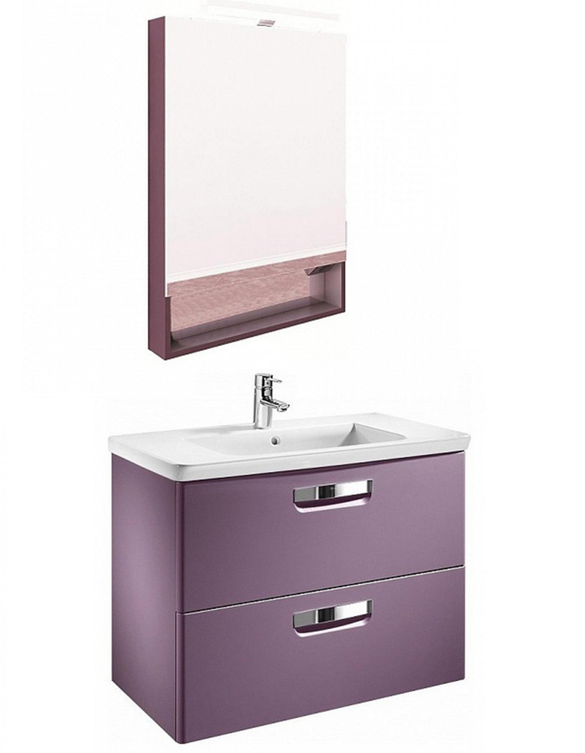 Комплект мебели 60 см Roca Gap фиолетовая, со светильником