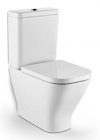 Фото: Комплект напольный унитаз Roca Gap Clean Rim белый + бачок + крышка-сиденье с микролифтом Roca в каталоге
