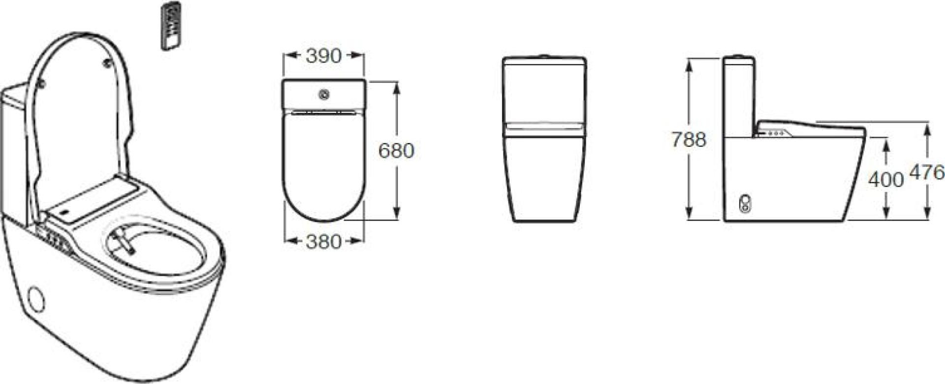 Фото: Унитаз-компакт Roca Inspira in-wash Rimless A80306L001 безободковый Roca в каталоге