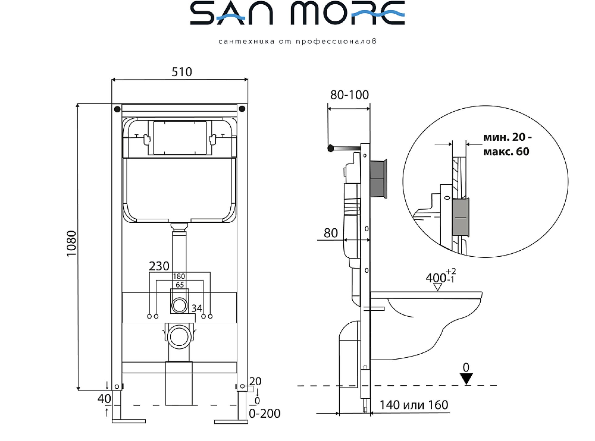 Фото: Комплект унитаз Roca Gap 34647L000 безободковый + инсталляция San More Leggero SMI971901 Roca в каталоге