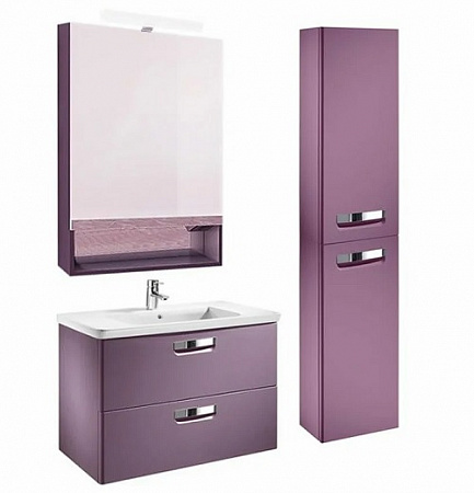 Фото: Комплект мебели 80 см Roca Gap фиолетовый, с подсветкой + шкаф-пенал правый Roca в каталоге