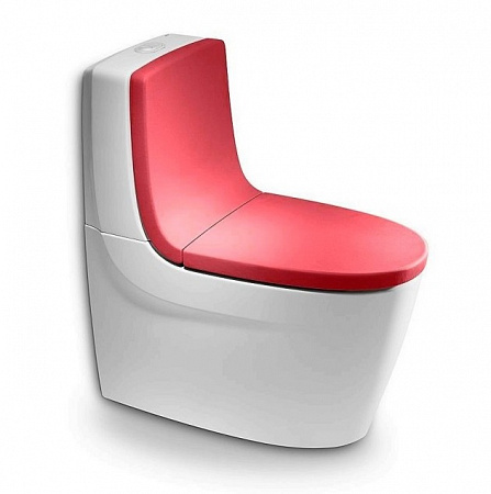Фото: Крышка-сиденье для унитаза Roca Khroma 801652F3T красная, микролифт Roca в каталоге